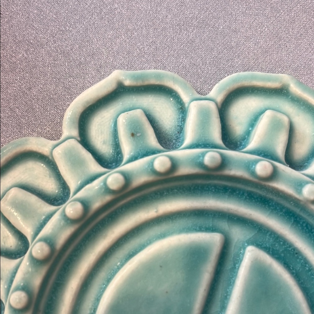 Urban Industrial “Peace” Art Tile  Aqua- Whistling Frog  Tile Co. - Picture 7 of 10